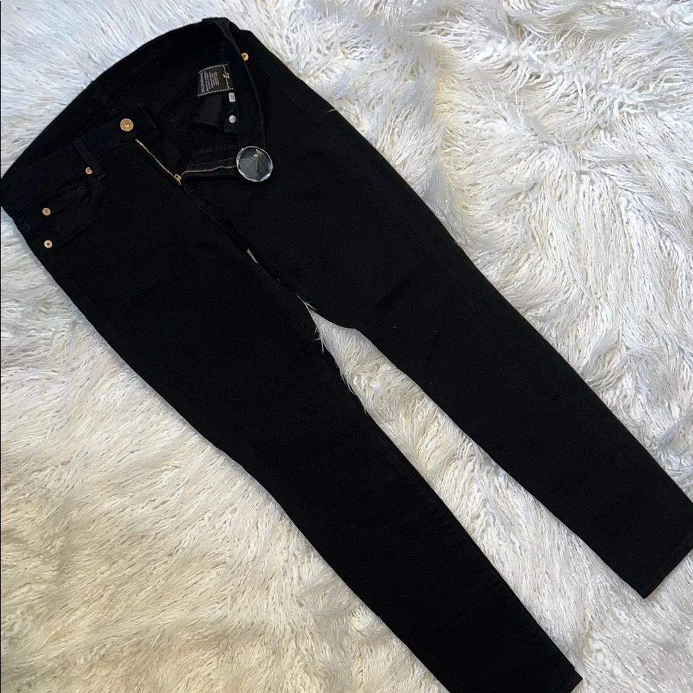 * 7 For All Mankind Black Straight Leg Pants